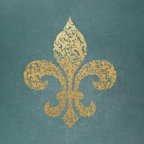 Rustic Fleur de Lis Black Ornate Wood Framed Art Print with Double Matting by Moulton, Jo