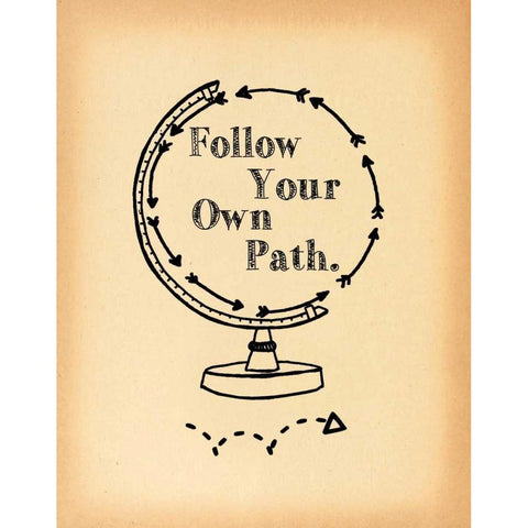 Follow Your Own Path Gold Ornate Wood Framed Art Print with Double Matting by Moulton, Jo
