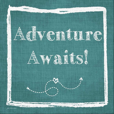 Adventure Awaits Gold Ornate Wood Framed Art Print with Double Matting by Moulton, Jo