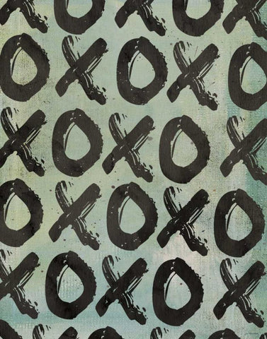 XOXO Black Ornate Wood Framed Art Print with Double Matting by Moulton, Jo