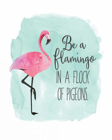 Be a Flamingo Black Ornate Wood Framed Art Print with Double Matting by Moulton, Jo