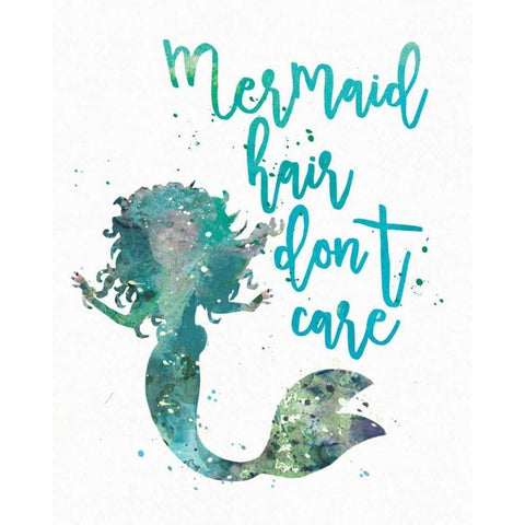 Mermaid Hair Black Modern Wood Framed Art Print with Double Matting by Moulton, Jo