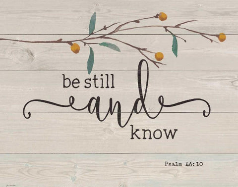 Be Still and Know White Modern Wood Framed Art Print with Double Matting by Moulton, Jo