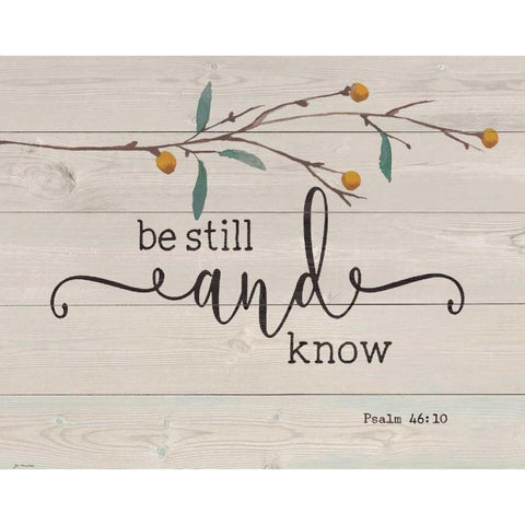 Be Still and Know Black Modern Wood Framed Art Print by Moulton, Jo