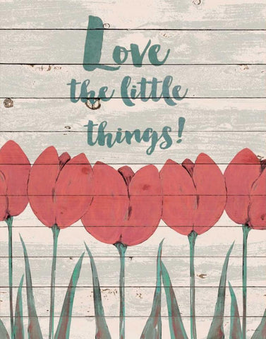 Love Little Things Tulips White Modern Wood Framed Art Print with Double Matting by Moulton, Jo