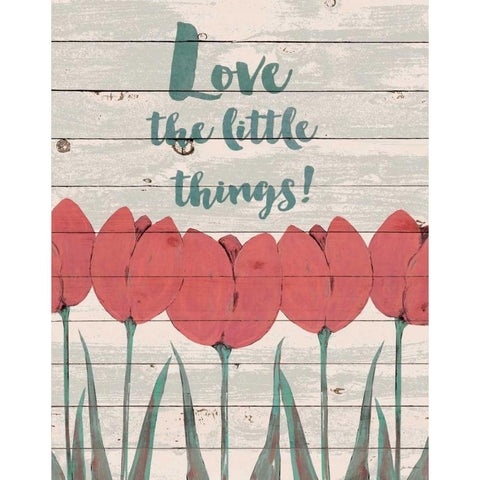 Love Little Things Tulips Black Modern Wood Framed Art Print with Double Matting by Moulton, Jo