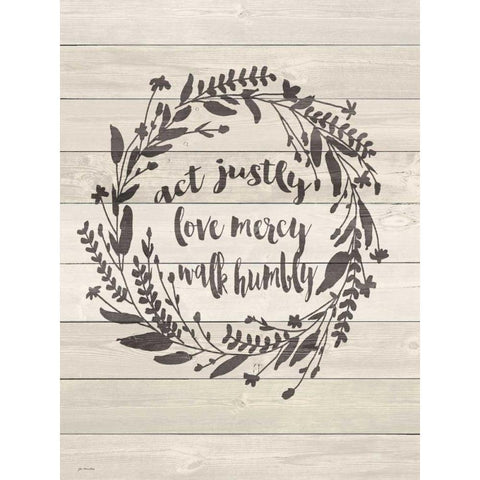 Act Justly Gold Ornate Wood Framed Art Print with Double Matting by Moulton, Jo