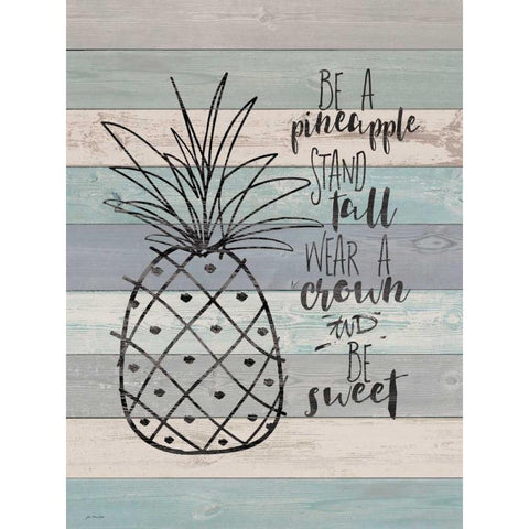 Be a Pineapple White Modern Wood Framed Art Print by Moulton, Jo