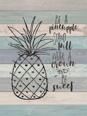 Be a Pineapple Black Ornate Wood Framed Art Print with Double Matting by Moulton, Jo