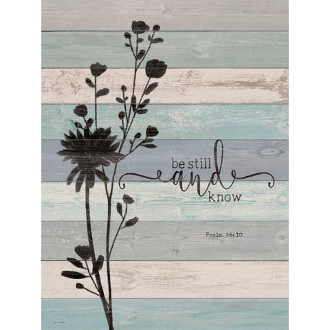 Be Still Black Modern Wood Framed Art Print with Double Matting by Moulton, Jo