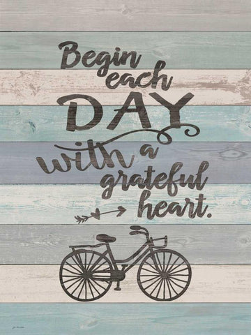 Begin Each Day White Modern Wood Framed Art Print with Double Matting by Moulton, Jo