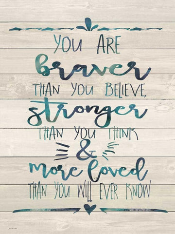 Braver White Modern Wood Framed Art Print with Double Matting by Moulton, Jo