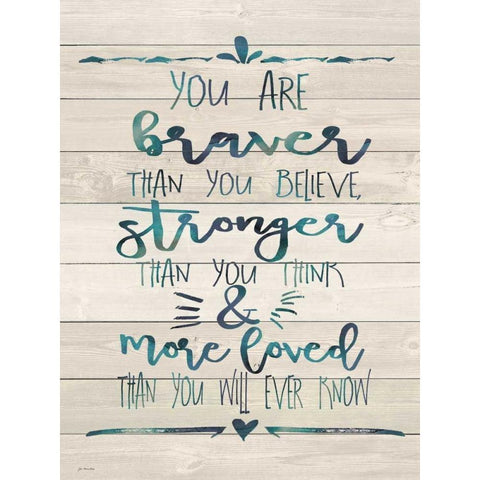 Braver White Modern Wood Framed Art Print by Moulton, Jo