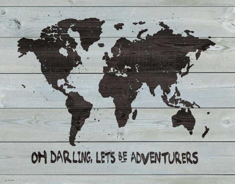 Darling Adventurers White Modern Wood Framed Art Print with Double Matting by Moulton, Jo