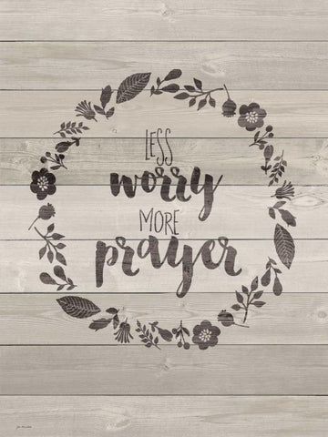 Less Worry White Modern Wood Framed Art Print with Double Matting by Moulton, Jo