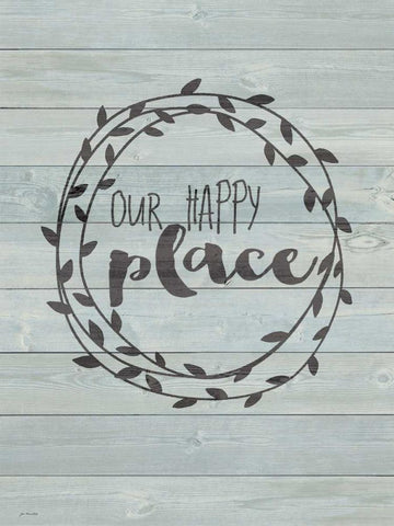 Our Happy Place Black Ornate Wood Framed Art Print with Double Matting by Moulton, Jo