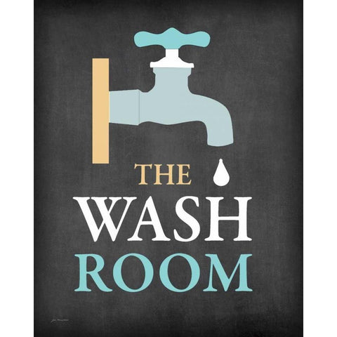 The Wash Room Black Modern Wood Framed Art Print with Double Matting by Moulton, Jo