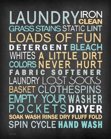 Laundry List White Modern Wood Framed Art Print with Double Matting by Moulton, Jo