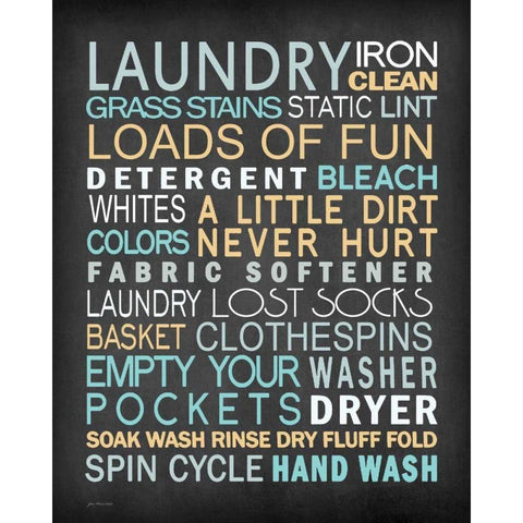 Laundry List Black Modern Wood Framed Art Print by Moulton, Jo