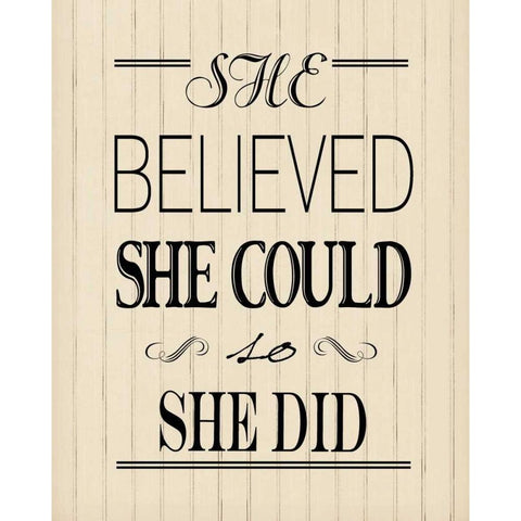 She Believed Wood Black Modern Wood Framed Art Print by Moulton, Jo
