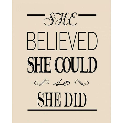 Believed Cream Black Modern Wood Framed Art Print by Moulton, Jo