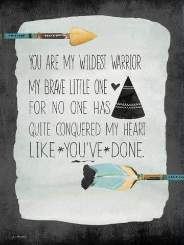 Brave Warrior Black Ornate Wood Framed Art Print with Double Matting by Moulton, Jo