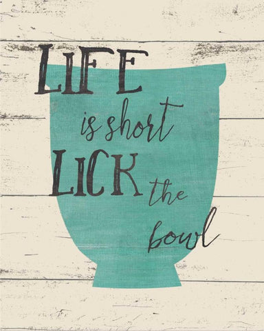 Lick the Bowl White Modern Wood Framed Art Print with Double Matting by Moulton, Jo