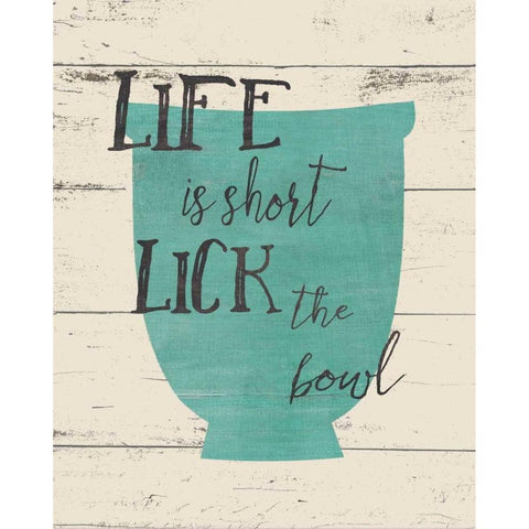 Lick the Bowl White Modern Wood Framed Art Print by Moulton, Jo