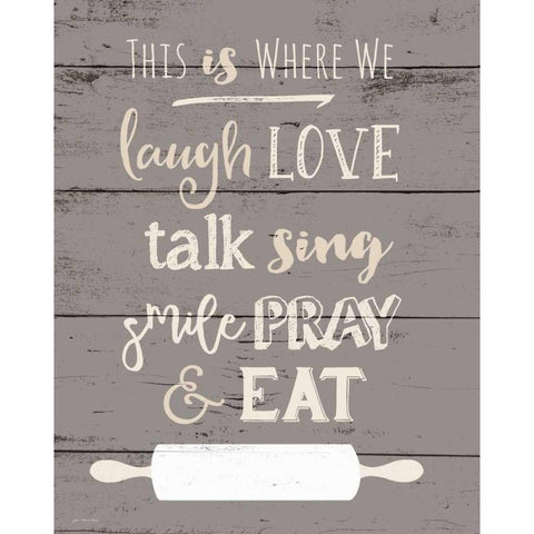 This is Where We Eat White Modern Wood Framed Art Print by Moulton, Jo