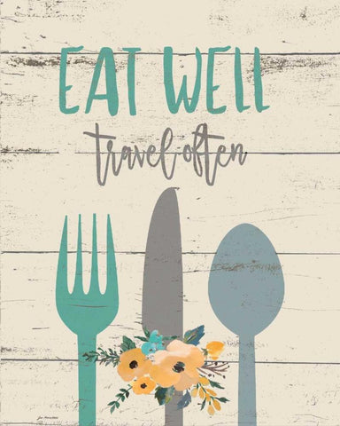 Eat Well Black Ornate Wood Framed Art Print with Double Matting by Moulton, Jo