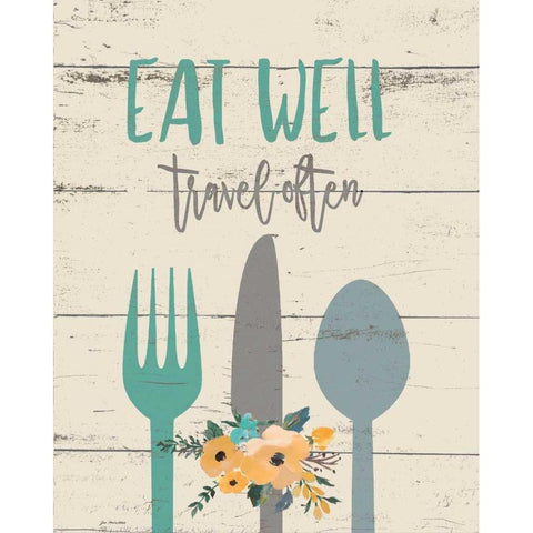 Eat Well Black Modern Wood Framed Art Print by Moulton, Jo