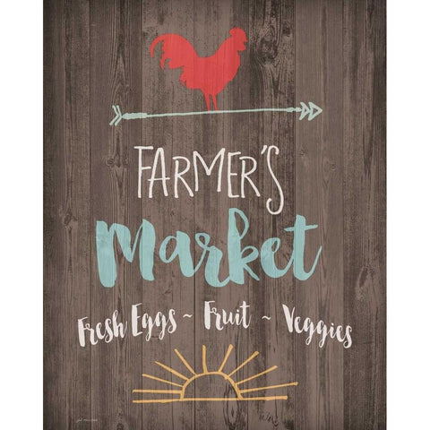 Farmers Market Black Modern Wood Framed Art Print with Double Matting by Moulton, Jo