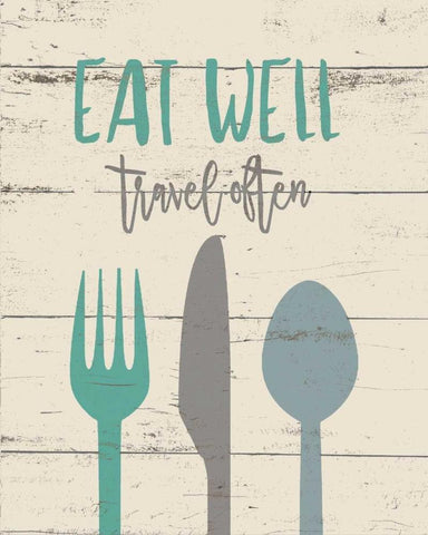 Eat Well White Modern Wood Framed Art Print with Double Matting by Moulton, Jo