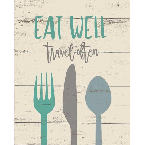 Eat Well White Modern Wood Framed Art Print by Moulton, Jo