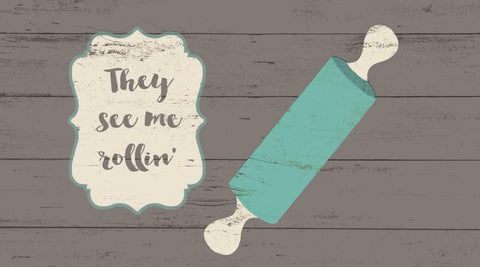 See Me Rollin White Modern Wood Framed Art Print with Double Matting by Moulton, Jo