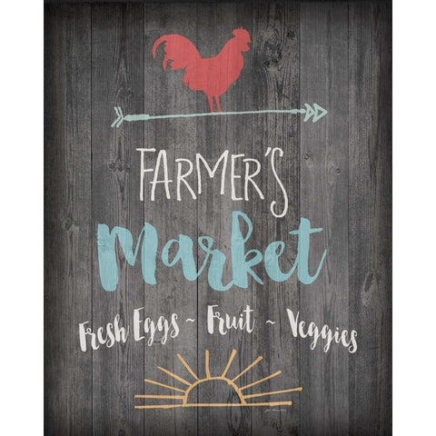 Farmers Market Black Modern Wood Framed Art Print with Double Matting by Moulton, Jo