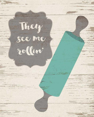 They See Me Rollin White Modern Wood Framed Art Print with Double Matting by Moulton, Jo