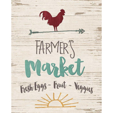 Farmers Market White Modern Wood Framed Art Print by Moulton, Jo