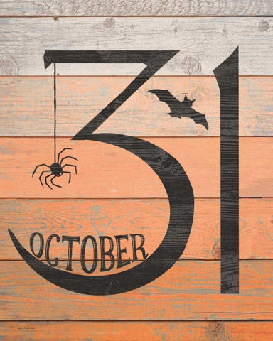 October Thirty First White Modern Wood Framed Art Print with Double Matting by Moulton, Jo