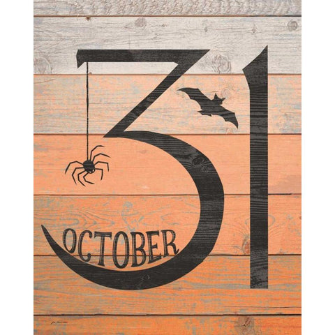 October Thirty First Black Modern Wood Framed Art Print with Double Matting by Moulton, Jo