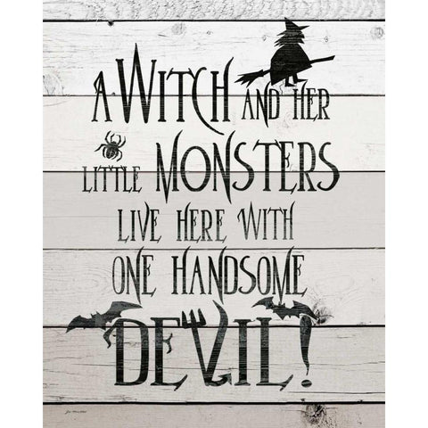 Handsome Devil Black Modern Wood Framed Art Print by Moulton, Jo