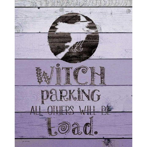 Witch Parking Black Modern Wood Framed Art Print with Double Matting by Moulton, Jo