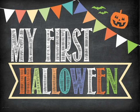 First Halloween Photo Prop Black Ornate Wood Framed Art Print with Double Matting by Moulton, Jo