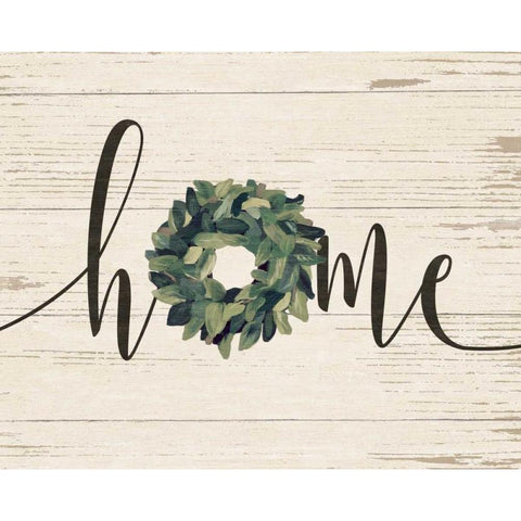 Home Wreath White Modern Wood Framed Art Print by Moulton, Jo