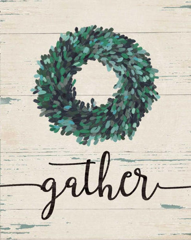 Gather Wreath Black Ornate Wood Framed Art Print with Double Matting by Moulton, Jo