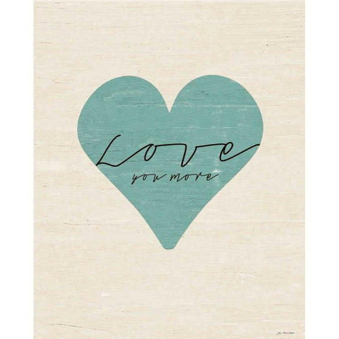 Love You More Heart Black Modern Wood Framed Art Print with Double Matting by Moulton, Jo
