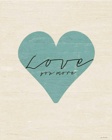 Love You More Heart Black Ornate Wood Framed Art Print with Double Matting by Moulton, Jo