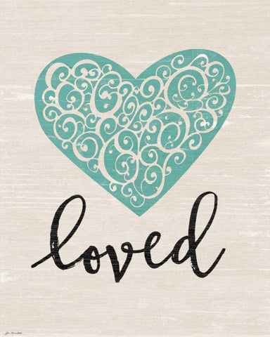 Loved White Modern Wood Framed Art Print with Double Matting by Moulton, Jo