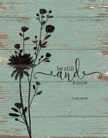 Be Still Black Ornate Wood Framed Art Print with Double Matting by Moulton, Jo