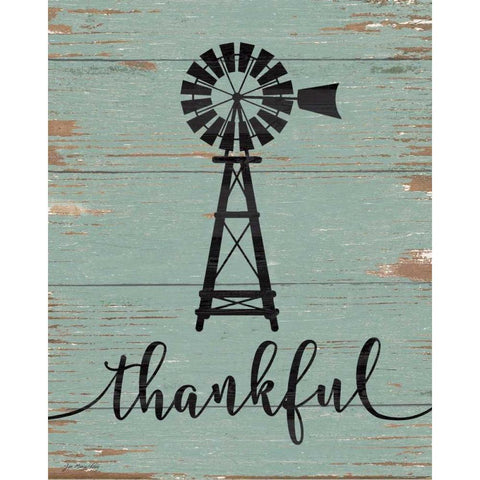 Thankful Windmill Gold Ornate Wood Framed Art Print with Double Matting by Moulton, Jo